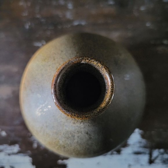 Vintage Mid Century Pottery Craft USA Stoneware Glaze Dipped Brown Bud Vase - Picture 5 of 7